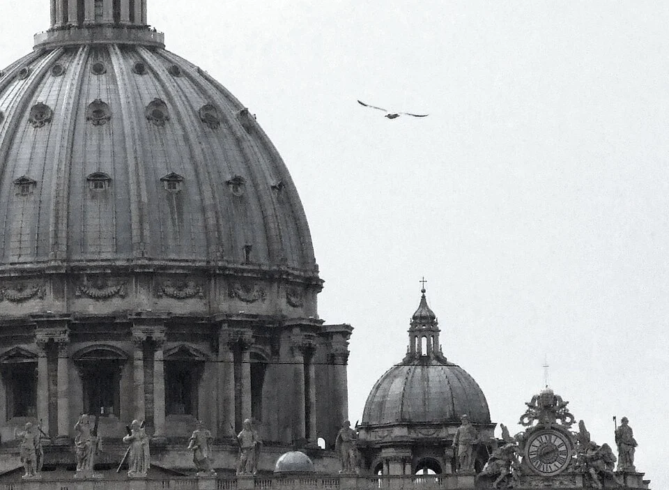 Saint Peter’s Basilica dome against the sky in Vatican City